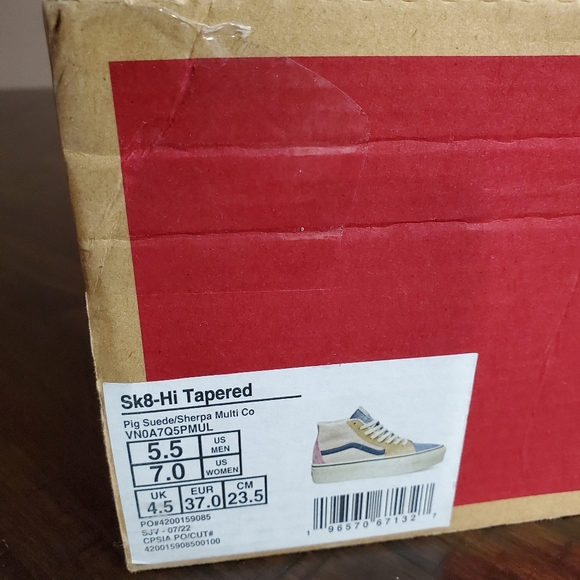 Vans Sk8-Hi Tapered PLATFORM Pig Suede Sherpa Women Size 7, Men Size 5.5 - Picture 11 of 11